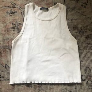 Brandy Melville high neck racer back ruffle crop